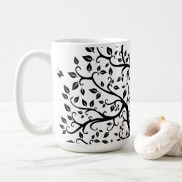 Taza De Café Árbol de vida en blanco y negro