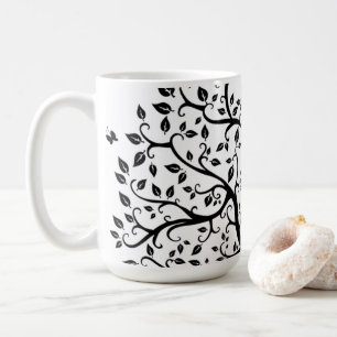 Taza De Café Árbol de vida en blanco y negro