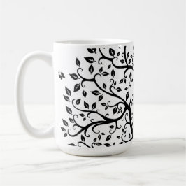 Taza De Café Árbol de vida en blanco y negro