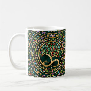 Taza De Café Árbol de vida - Espiral infinita - Geodesia color