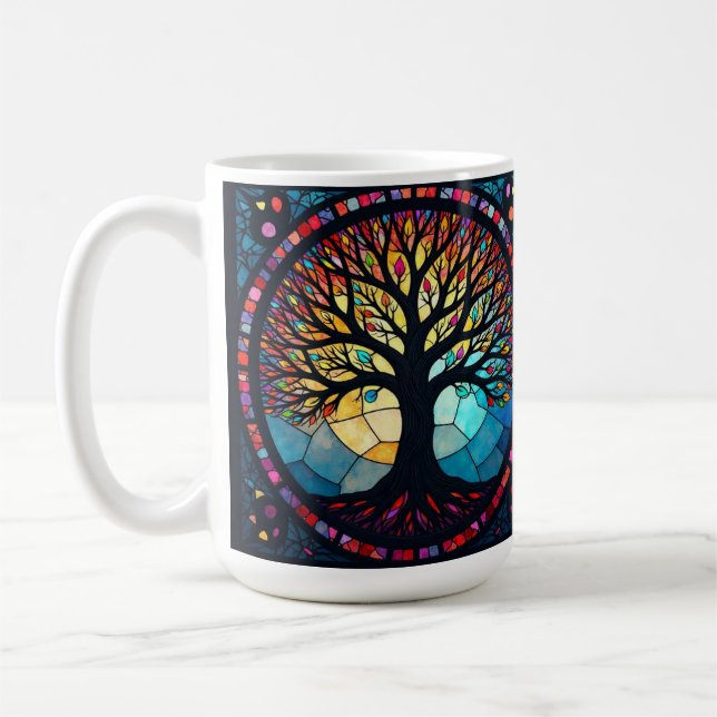 Taza De Café Árbol de vidrio templado de la vida (Izquierda)