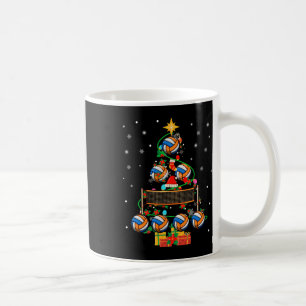 Taza De Café Árbol de voleibol X-mas iluminó el amor del jugado