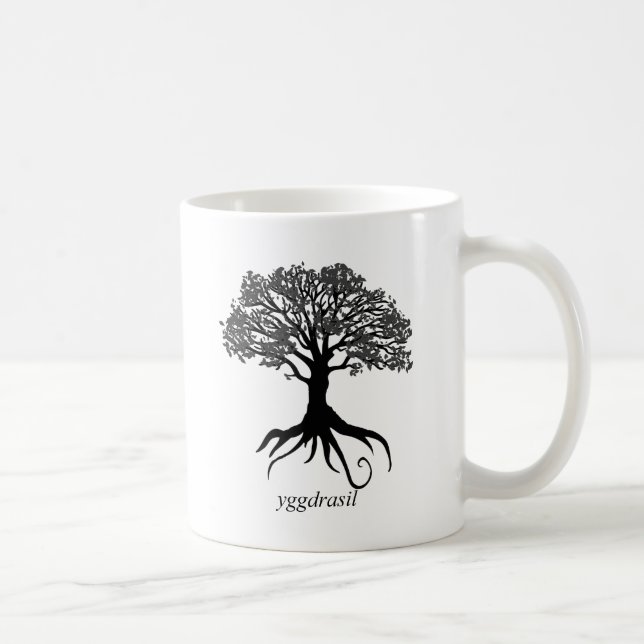 Taza De Café Árbol de Yggdrasil de la vida (Derecha)