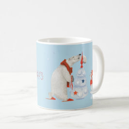 Taza De Café Árbol decorativo de osos polares