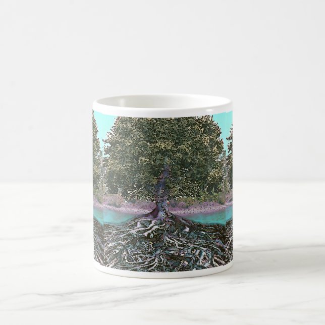 Taza De Café Árbol del borde de los lagos life (Centro)