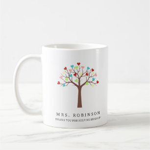 Taza De Café Árbol del Corazón Colorido Gracias