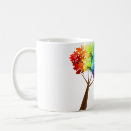 Taza De Café Árbol del rompecabezas del arco iris de la