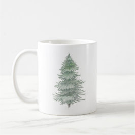 Taza De Café Árbol Evergreen de mano dibujado