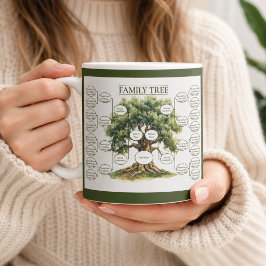 Taza De Café Árbol genealógico de cinco generaciones de antepas