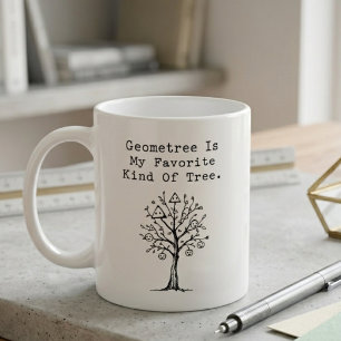 Taza De Café Árbol geométrico Árbol favorito Diseño divertido d
