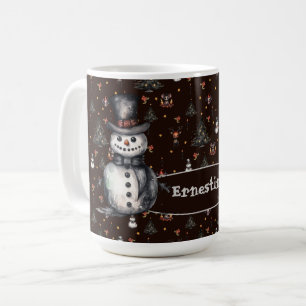 Taza De Café Árbol gótico de Navidad Creepy Snowmen
