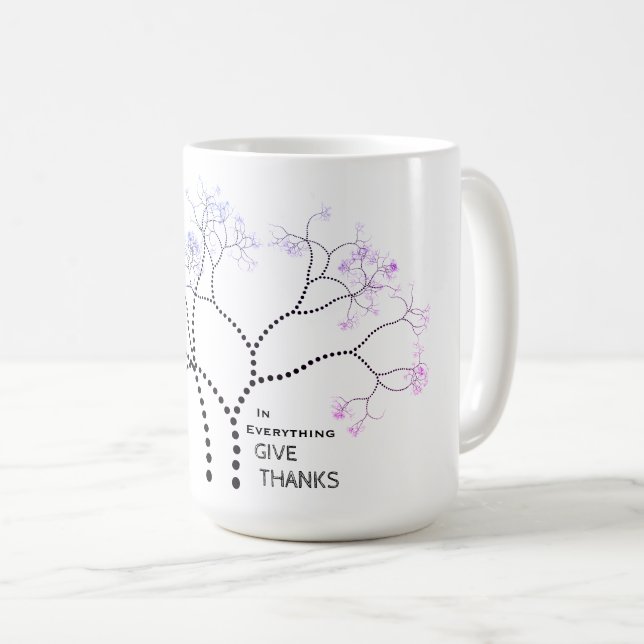 Taza De Café Árbol inspirador "En todo da gracias" (Anverso derecho)