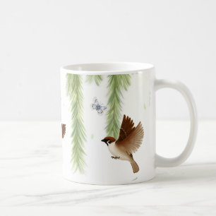 Taza De Café Árbol japonés resplandece bajo un reluciente golpe
