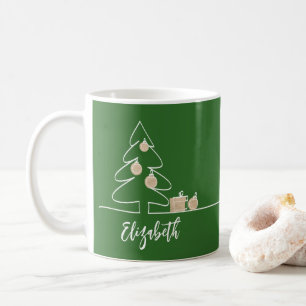 Taza De Café Árbol navideño amargo en verde