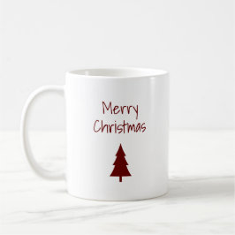 Taza De Café Árbol navideño simple tipografía roja