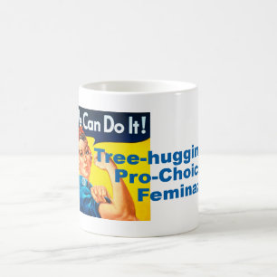 Taza De Café Árbol que abraza Feminazi proabortista
