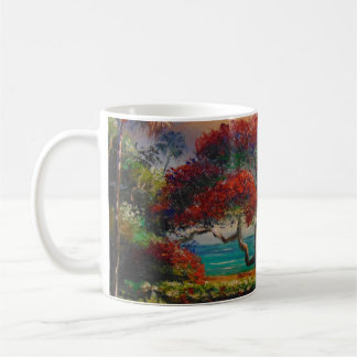 Taza De Café Árbol real de Poinciana y barco por Mazz