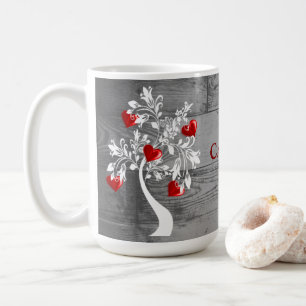 Taza De Café Árbol rojo de corazones café personalizado