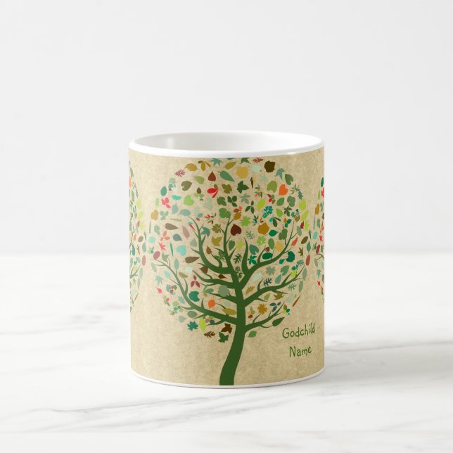Taza De Café Árbol rústico de la hijastra adolescente personali (Centro)