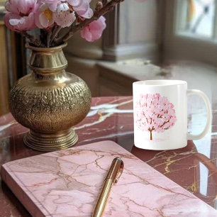 Taza De Café Árbol Sakura en pleno florecimiento - Elegante dis