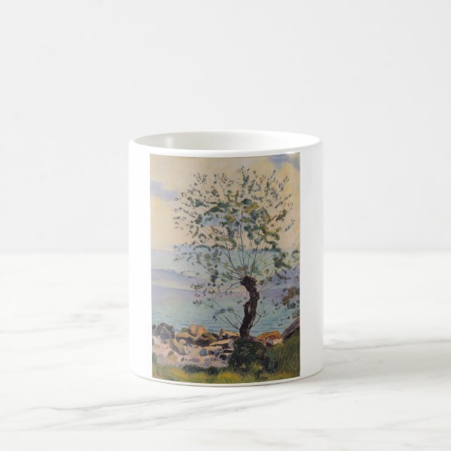 Taza De Café Árbol silvestre junto al lago (paisaje suizo) (Centro)