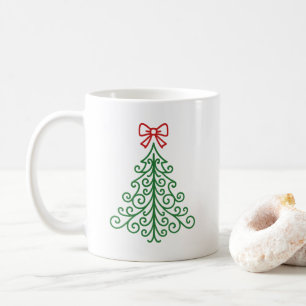 Taza De Café Árbol simple con Navidades modernos y bajos