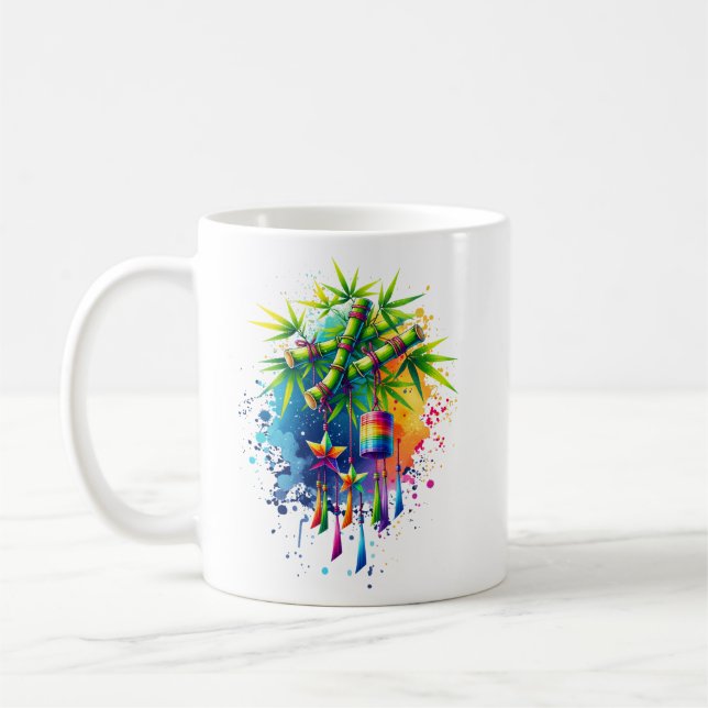 Taza De Café Árbol Tanabata de color de agua (Izquierda)