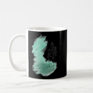 Taza De Café Árbol verde escandinavo arte simple menta moderna