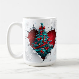Taza De Café Árbol vintage de Navidad, rojo/Verde azulado - Man