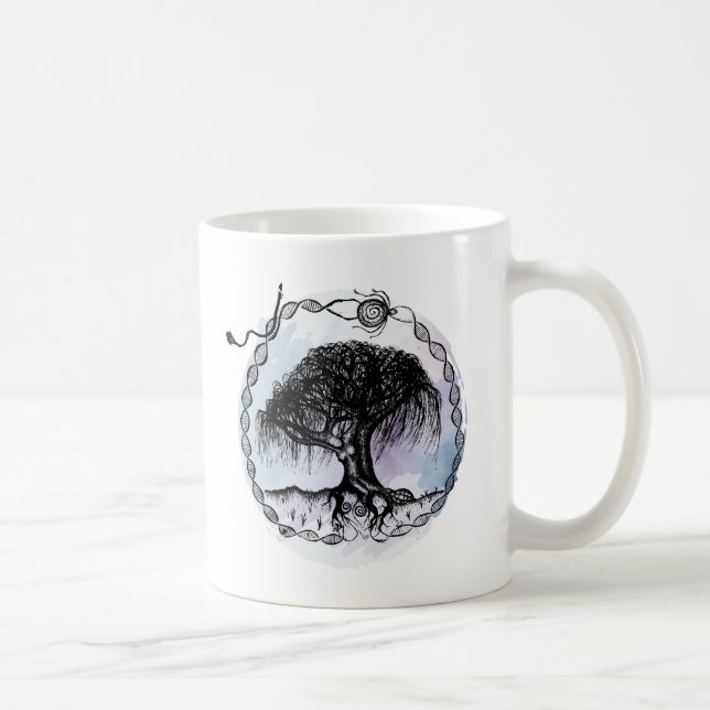 Taza De Café Árbol Willow de la diosa de la pluma y la tinta (Derecha)