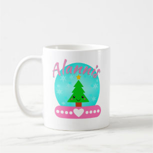 Taza De Café Árbol Y Corazón De Navidad Personalizados