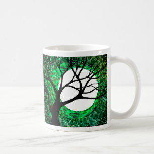 Taza De Café Árbol y luna - verde