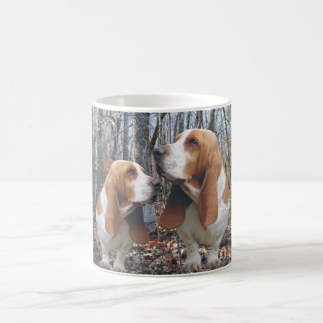 Taza De Café Arbolado Basset Hound (Centro)