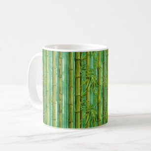 Taza De Café Arboleda de bambú selvático Verdes cálidos y fríos