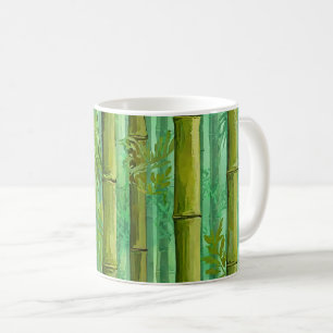Taza De Café Arboleda de bambúes cálidos y frescos verdes