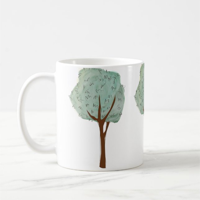 Taza De Café Árboles acuarelas (Izquierda)