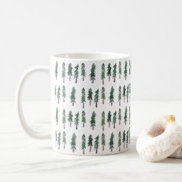 Taza De Café Árboles acuáticos forestales de pinos