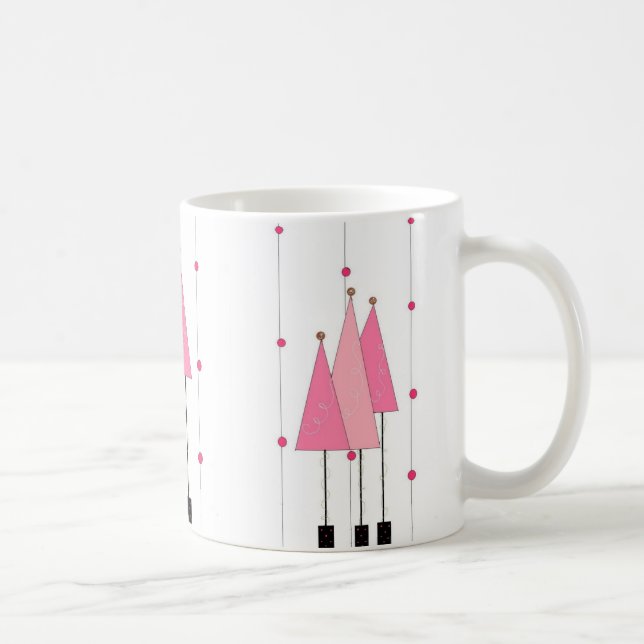 Taza De Café Árboles caprichosos rosados (Derecha)