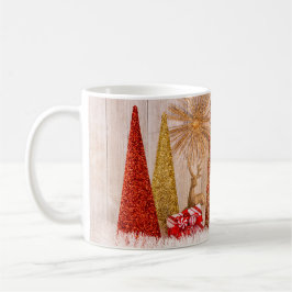 Taza De Café Árboles de 4092 Purpurinas con ciervo y nieve