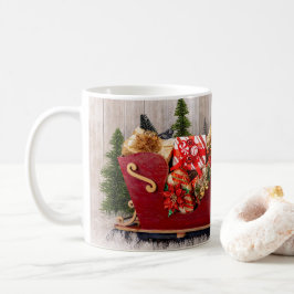 Taza De Café Árboles de 4197 Purpurinas con Sleigh, Presents y