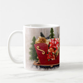 Taza De Café Árboles de 4197 Purpurinas con Sleigh, Presents y 