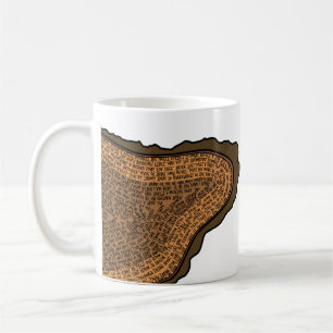 Taza De Café Árboles de anillos de crecimiento de corte transve