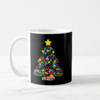 Taza De Café Árboles de autismo Navidades ante conciencia de au