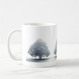 Taza De Café Árboles de cal gris en niebla, Gales