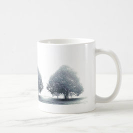 Taza De Café Árboles de cal gris en niebla, Gales