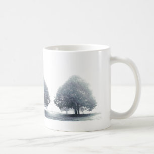 Taza De Café Árboles de cal gris en niebla, Gales