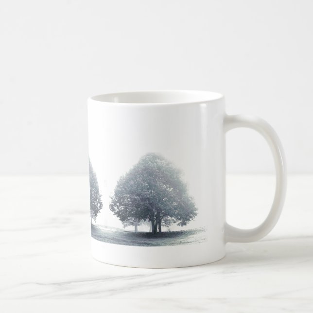 Taza De Café Árboles de cal gris en niebla, Gales (Derecha)