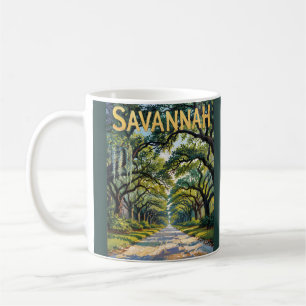 Taza De Café Árboles de la Avenida de Robles al Estilo de Van G