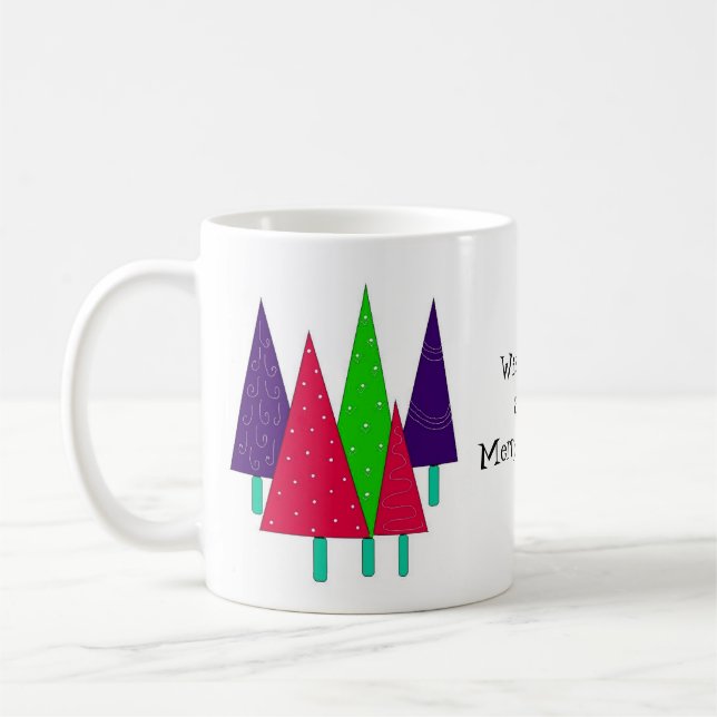 Taza De Café Árboles de Navidad caprichosos (Izquierda)