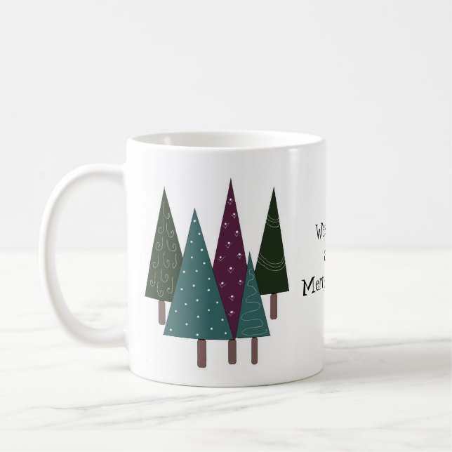 Taza De Café Árboles de Navidad Caprichosos (Izquierda)